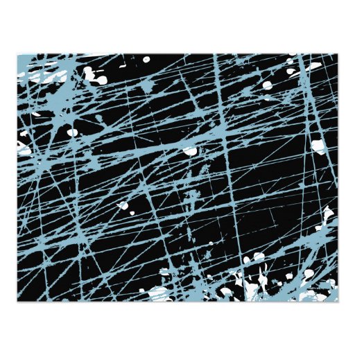 Blue Splatter Star Bar Bat Mitzvah Reply Card Custom Invites