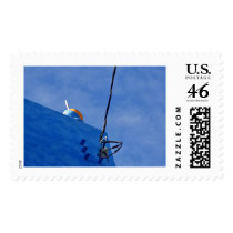 Blue Sponged House and Sky postage