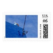 Blue Sponged House and Sky postage by koduckgirl Blue Sponged House and Sky postage