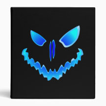 Blue Spooky Jack O Lantern Face Binders
