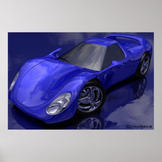 Blue Sports Car print