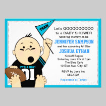 Blue Sports Tailgate Baby Shower Invitations invitations