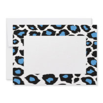 Blue Spotted Leopard Print Invitation by MishkaInvitations Blue Spotted Leopard Print Invitation