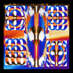 Blue Sq n Circles Magical Patterns posters
