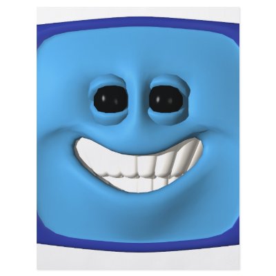 blue square smiley flyer design by SmileyFaceStore