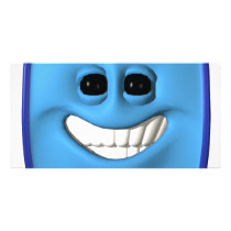 blue square smiley photo cards by SmileyFaceStore blue square smiley photo cards