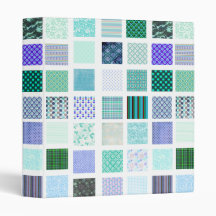 Blue squares mosaic pattern vinyl binders