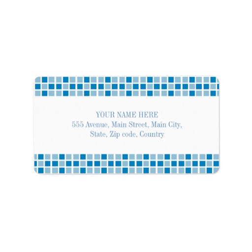 Blue Squares Pattern Custom Address Labels