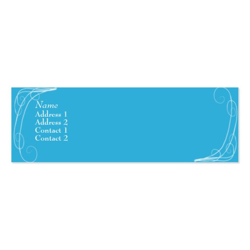 Blue Squiggles - skinny Business Card Template