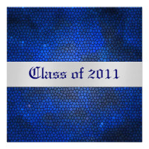 Blue Stained Glass Class of Graduation Invitation