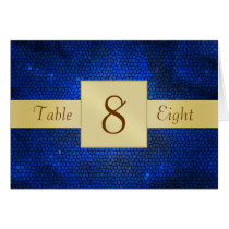 Blue Stained Glass Table Number Folded Card