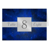 Blue Stained Glass Table Number Folded Card