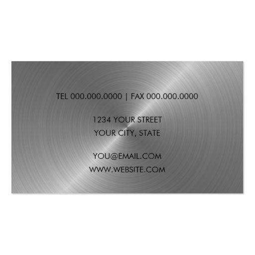 Blue Stainless Steel Business Card (back side)
