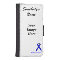 Blue Standard Ribbon Template iPhone 5 Wallet Cases at Zazzle