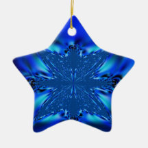 Blue Star 2 Designs in 1 Christmas Ornament