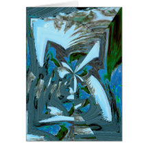 Blue Star Abstract Greeting Card