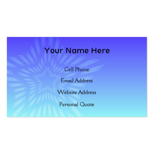 Blue Star Business Card Template (front side)