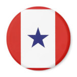 These magnets are ideal for home and office! Blue Star Flag round magnet