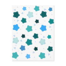 Blue Star Flower Pattern Postcard