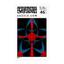 Blue Star Fractal Postage