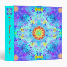 Blue Star Hippy Mandala Patterned 3 Ring Binders