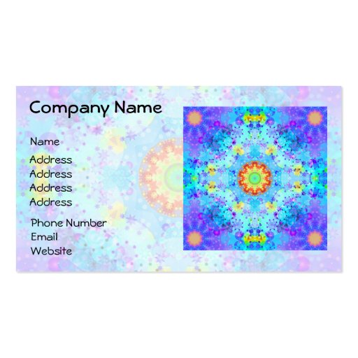 Blue Star Hippy Mandala Patterned Business Card Templates (front side)