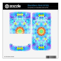 Blue Star Hippy Mandala Patterned BlackBerry Bold Skin