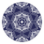 Blue Star Kaleidoscope Round Stickers
