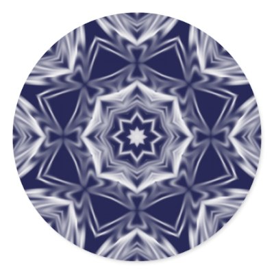 Blue Star Kaleidoscope Round Stickers by kalos_eidos