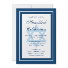 Blue Star Of David Hanukkah Holiday Party invitation