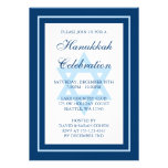 Blue Star Of David Hanukkah Holiday Party Custom Invitations