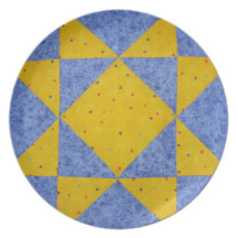 Blue Star Quilter's Plate