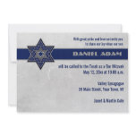 Blue Star Top Stripe Bar Mitzvah Invitation