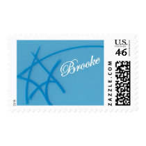 blue star white Brooke name stamp