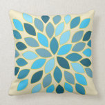 Blue Starburst Modern Flower Pattern Design Pillow pillows