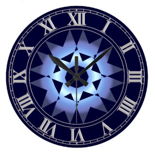 Blue Starburst Wall Clock