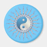 Blue Starburst Yin Yang Magnets