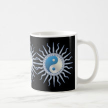 Blue Starburst Yin Yang Mug