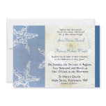 Blue Starfish and Shells Wedding Invitation