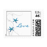 Blue Starfish and Silver Coral Postage Stamp