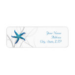 Blue Starfish and Silver Coral Return Address Return Address Labels