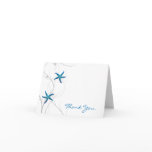 Blue Starfish and Silver Coral Thank You Cards