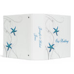 Blue Starfish and Silver Coral Wedding Binder