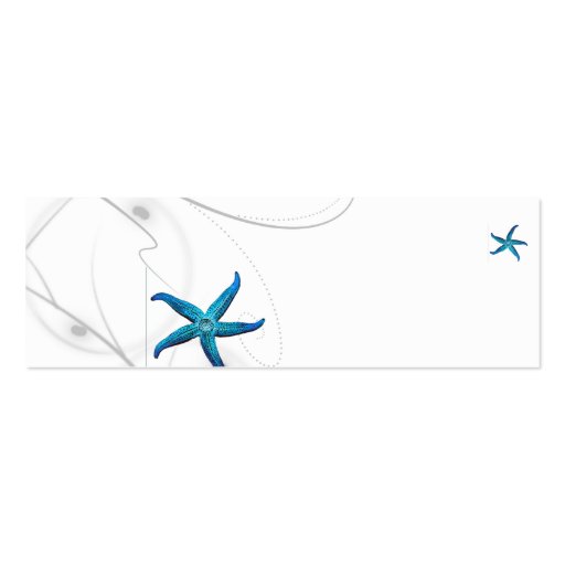 Blue Starfish Silver Coral Wedding Drink Tickets Business Cards (back side)