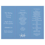 Blue Starfish Tri-Fold Wedding Program Templates Customized Letterhead