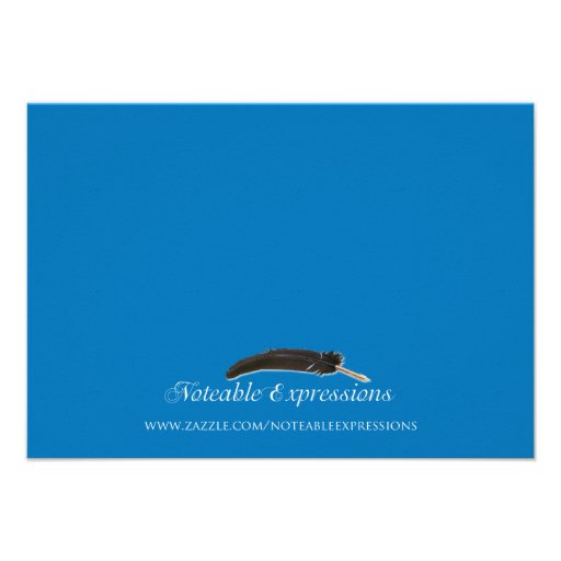 Blue Starfish with Silver Coral Wedding Insert Custom Announcements