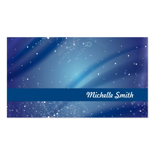 Blue Starry Night Monogram Business Cards (back side)