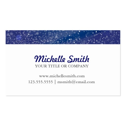 Blue Starry Night Monogram Business Cards (front side)