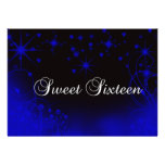 Blue Starry Night Sweet Sixteen Personalized Announcement