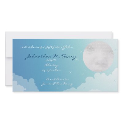 Blue Starry Sky New Baby Announcement Photo Cards by EnduringMoments
